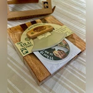 New Large Alaska Cutlery Ulu Factory Blade, Block, Chopping Bowl & DVD set